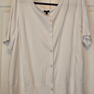 Talbots White Button-Down Shirt